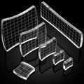 Mudder 7 Pcs Acrylic Stamp Blocks Set Clear with Grid Lines,Square Arc Edge - style: Square Arc Edge