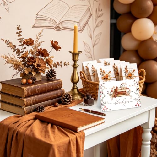 Whaline 24 Pack Storybook Thank You Cards with Envelopes Stickers, Brown - color: Brown