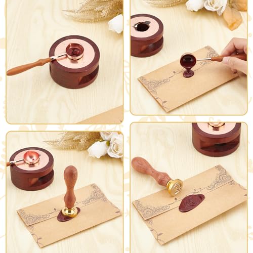 CRASPIRE Turtle Wax Seal Stamp Moon Star Retro Sea Animal Sealing Wax Stamp 30mm Removable Brass Head with Rosewood Handle for DIY Scrapbooking Invitation Gift Wrap Envelopes Wine Packages - style: Turtle Wax Seal Stamp-018