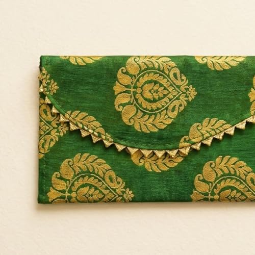 LoveNspire Brocade Fabric Money Envelopes (8 x 4 Inch) Decorative Floral Pattern Shagun Lifafa for Indian Wedding, Birthday | Cash Gift Holder & Home Savings Organizer Assorted/Pack of 10 - color: Floral Assorted, size: Pack of 10