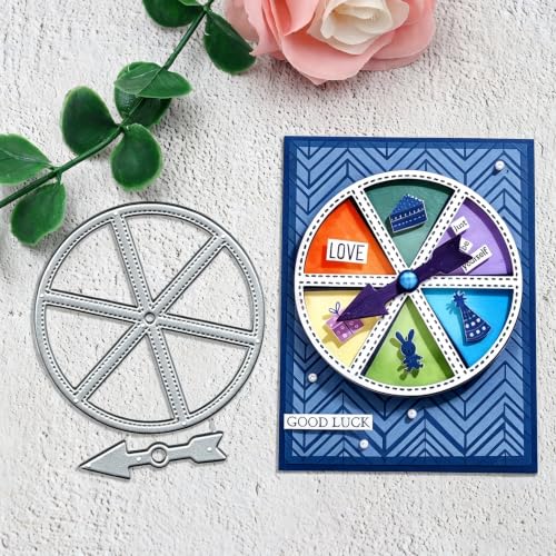 Metal Cutting Die for Scrapbooking, Tools Card Making Supplies Durable Cut Stencils for DIY Scrapbook Photo Album Decorative Paper Card (Game Wheel 3.9 x 3.3 in) - color: Game Wheel 3.9 x 3.3 in
