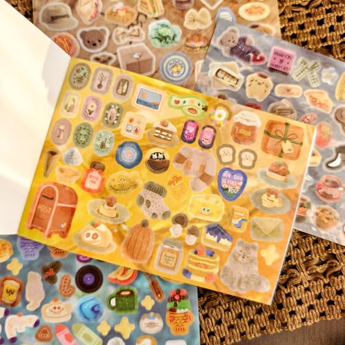 Japanese Kawaii Sticker Book, 30 Sheets, 800 Pieces, INS Style Cute Cartoon Animals, Waterproof for Journaling, Scrapbooking, Planners (Pink) - color: Korean Pink, style: Art Deco