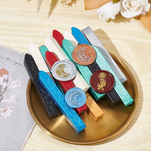 CRASPIRE Rose Sealing Wax Stamp Skull Wax Seal Stamps 25mm Retro Vintage Removable Golden Brass Stamp Head with Rosewood Handle for Halloween Wedding Invitations Cards Envelopes Wrapping Bottle Decor - style: Rose-0434