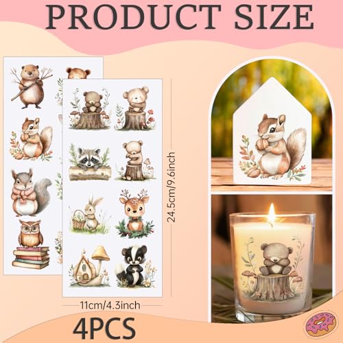 4 PCS Forest Animals Cuttable UV DTF Stickers - style: forest animals