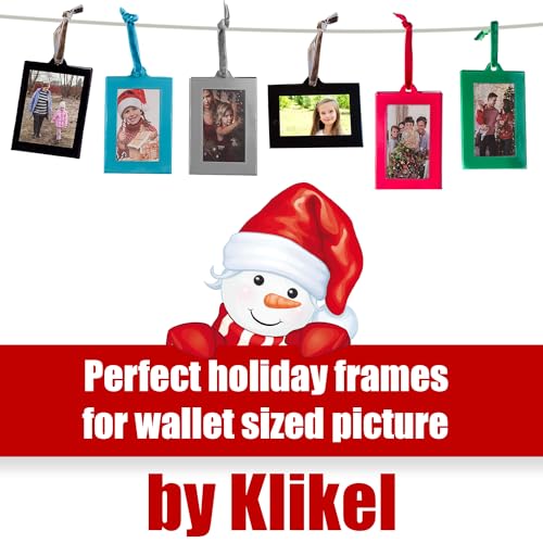 Klikel Picture Frames Ornament - Silver Small Hanging Picture Frames - Photo Ornaments For Tree - Set of 8 - color: Silver