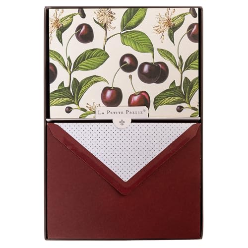 Graphique Cerise Designer Cards Luxe Collection, Silver Foil Embossed Stationery Boxed Set, 10 Blank Cards with 11 Envelopes, All Occasion Greetings, 5.25" x 3.8" - color: Cerise
