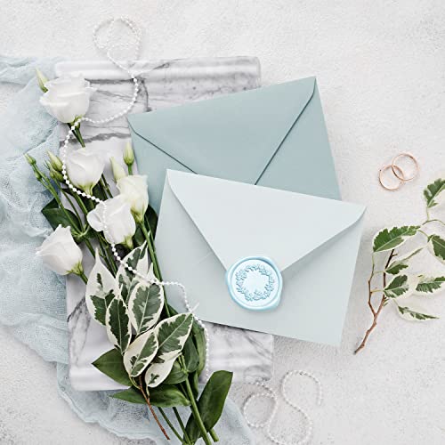 UNIQOOO Light Baby Blue Glue Gun Sealing Wax Sticks for Wax Seal Stamp - Perfect for Wedding Invitations, Thank You Card, Mails, Wine Gift Wrapping, Christmas Gift, Pack of 8 - color: Baby Blue