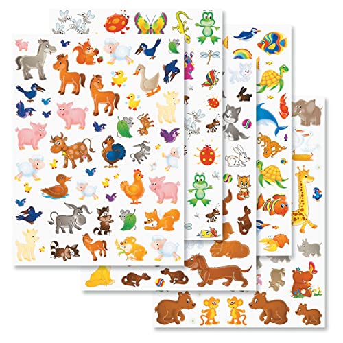 Current Cute Animal Stickers- 5 Sheets, 500-Count Farm Woodland Wildlife Zoo Creatures, Kids, Teachers, School, Scrapbooking, Journals, Planners, Calendars, Crafts & Cards - color: Animals