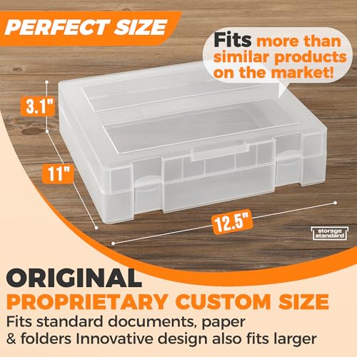 2-Pack Art and Craft Organizers and Storage Case – Thick Tall Transparent Stackable Plastic Craft Storage Containers, Project Organizer Paper Box Fits 8.5 x 11 Inch Papers & More, 12.4 x 10.8 x 3.1 In - color: Clear 2-Pack Tall
