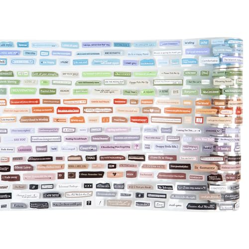 Words Pre-Cut Tapes Set, 6 Rolls Phrase Ephemera for Junk Journaling, Scrapbooking, Crafting, DIY Projects, Diaries, and Art Supplies - style: Love Letter