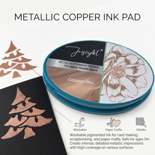 Metallic Pigment Ink Pad, Silver Shiny Ink for Rubber Stamping,Card Making,Scrapbooking & DIY Craft Projects,Silver Pigment Stamp Ink Pads - color: Silver