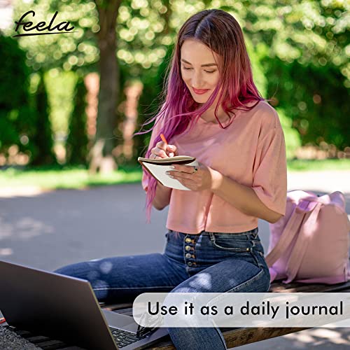 36 Pack Soft Cover Journal Bulk, Feela Lined Blank Travel Journal for Women Men Writing, Notebooks College Ruled for Work, Note Taking Notebook School Business Supplies, 8.2” x 5.5”, A5, Brown - color: 36 Brown