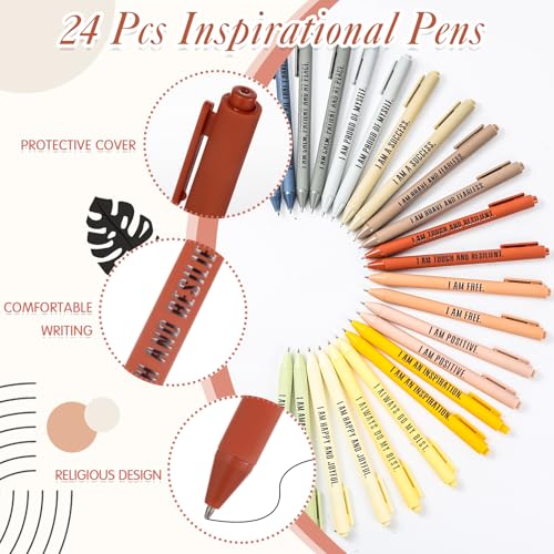 Mooliwe 24 Set/48 Pcs Positive Affirmation Gift Set Gratitude Notebooks with Pens Small Bags Motivational Encouragement Notepads Daily Affirmations Journal for Women Stress Relief Self Care (Rainbow) - style: Rainbow