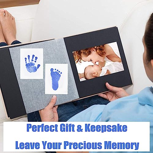 Inkless Hand and Footprint Kit, Newborn Baby Keepsake, 4-Pack | No-Mess Clean Touch Ink Pad for Baby Handprint & Footprint, Non-Toxic Baby Gift, Pet Paw Print Kit (4 Pack Light Blue) - color: 4 pack blue