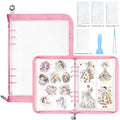 Mlife Sticker Organizer Binder Sticker Storage Organizer Reusable Sticker Book Collecting Album A5 Sticker Collecting Book Clear Sticker Binder Album with Blank Release Paper, Tweezer (Light Pink) - color: Pink