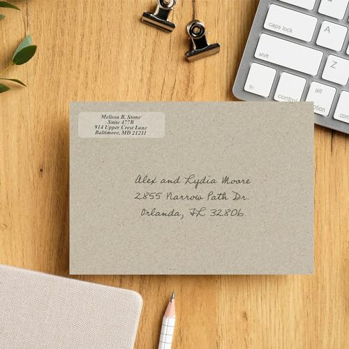 Clear Personalized Return Address Labels with Elegant Dispenser - Roll of 500 Custom See Through Transparent Stickers - color: Clear, size: 500 Labels