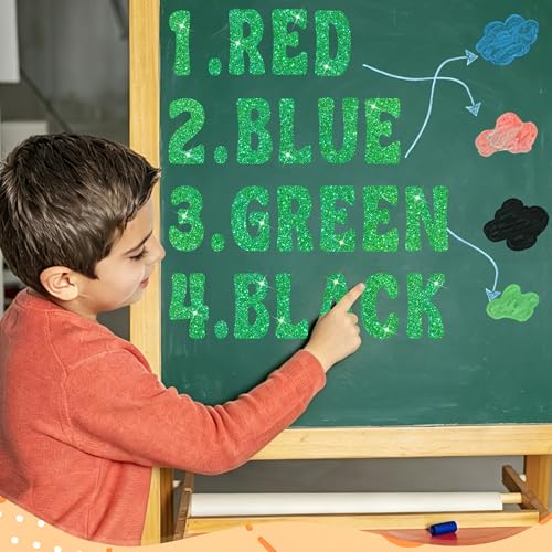 Bulletin Board Letters 129 PCS Glitter Letter Stickers Large 4 Inch, Green - color: Green, size: 4 Inch