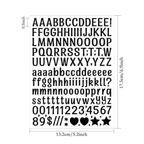 15 Sheets 0.5 Inch Mini Letter Stickers,Vinyl Self-Adhesive Waterproof Alphabet Number Stickers for Scrapbook Crafts Classroom Signs (Colorful) - color: Colorful