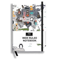 RICCO BELLO Wide Ruled Hardcover Diary Journal, Animal World - color: Animal World