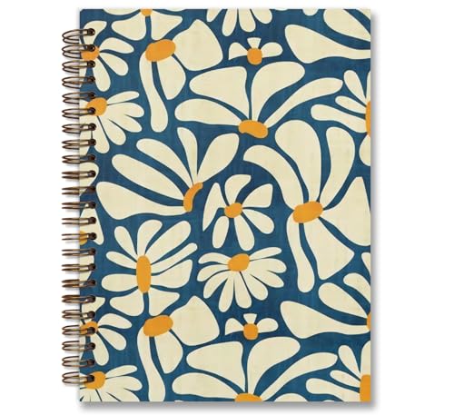 Vintage Aesthetic Flower Spiral Notebook Journal, 5.5×8.3 Inch - color: flower 8