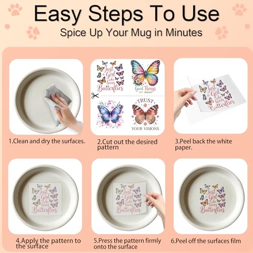 4 PCS Butterflies and Positive Quote Cuttable UV DTF Stickers - style: butterflies and positive quote