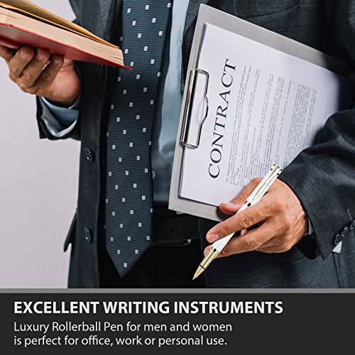 Cheericome Luxury Ballpoint Pen - Professional & Executive, Perfect for Silky Smooth Writing, with Gift Box, Nice for Men & Women, 2 Extra 0.5mm Black Refills - White - color: White