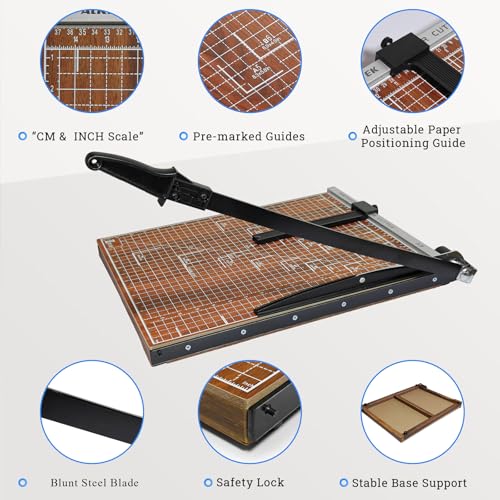 A3 Guillotine Paper Cutter Trimmer, 18" Wood Paper Trimmer
