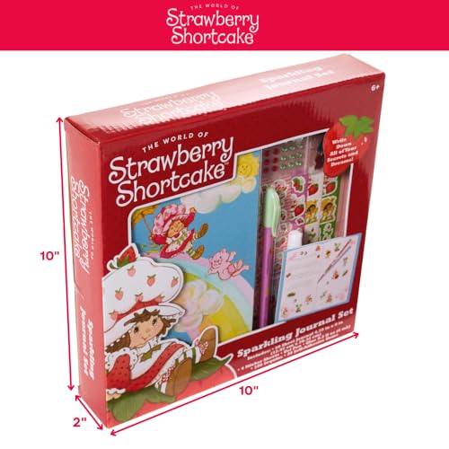Strawberry Shortcake Sparkle Journal Set for Kids, Journal Kit with Stickers and Gems - style: Strawberry Shortcake