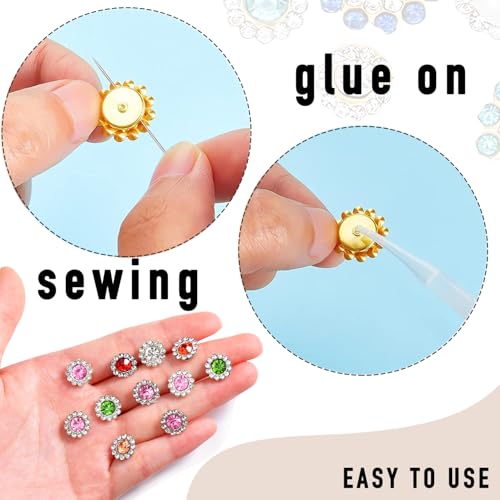 500Pcs Flower Rhinestones, Crystal Bedazzling (12mm - Silver) - color: 12mm - Silver