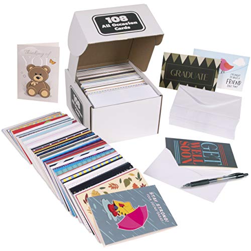 Kangaroo 108 4x6 All Occasion Greeting Cards Assortment Box With Envelopes