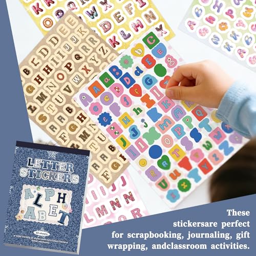 Letter Stickers Book, 40 Sheets for Scrapbooking and Journaling | 3000+ alphabet and number stickers across 40 sheets, mixed styles for scrapbooks, journals, planners and DIY crafts - color: Blue
