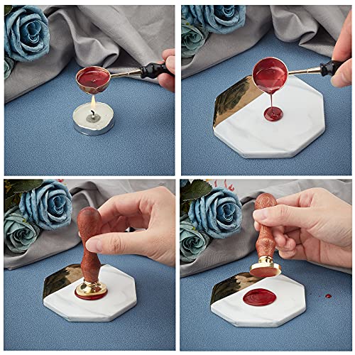 CRASPIRE Heart Wax Seal Stamp Wax Sealing Stamp Thorns Oval Retro Vintage Brass Seal Head Wooden Handle Removable for Wedding Invitations Envelopes Party