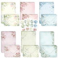 50 Pcs Stationery Paper Envelopes Set,No-Bleed Lined (6Style) | Includes 24 Writing Paper & 24 Envelopes with 24 Stickers, Flower Floral Letter Writing and Stationery Paper Envelopes - color: Soft Floral