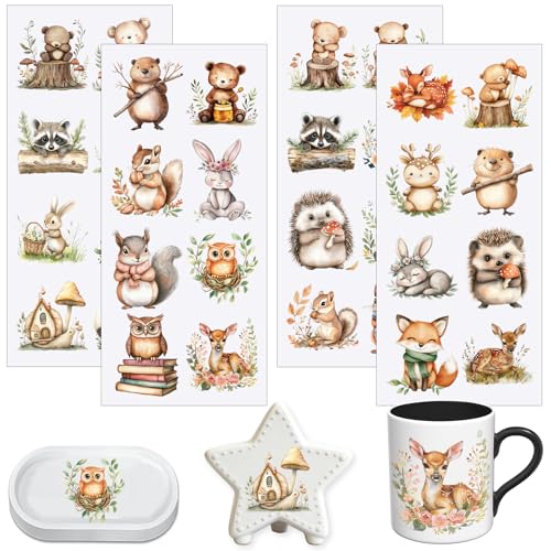 4 PCS Forest Animals Cuttable UV DTF Stickers - style: forest animals