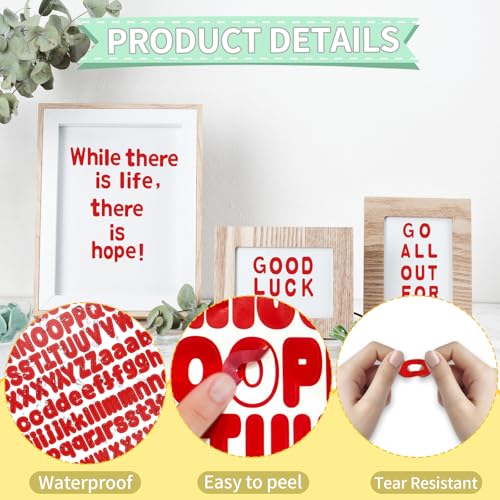 Alphabet Stickers 1'' 12 Red Letter Stickers, Self Adhesive Vinyl Mailbox Numbers, for Home Decor (Pack of 3) - color: Red, size: 1Inch (Pack of 3)