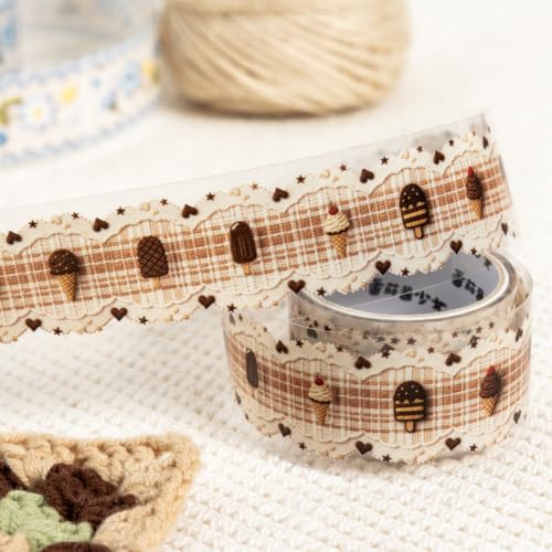 PET Tape Stickers for Journaling Supplies,Journal Stickers for Scrapbooking | Frekyar, 6Rolls, 0.98×78.74in, Lace, Bow, Fabric,Deco,Scrapbook Stickers for Scrapbooking, Journaling, Junk Journal Supplies - color: Landscape
