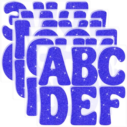 Bulletin Board Letters 74 PCS Glitter Letter Stickers Large 5 Inch, Blue - color: Blue, size: 5 Inch