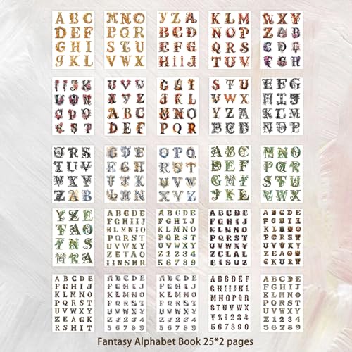 Alphabet & Number Stickers, 50 Sheets Vinyl Letters for DIY Crafts | Perfect for decorating journals, planners, scrapbooks, greeting cards, gifts, and creative DIY projects. - color: Fantasy