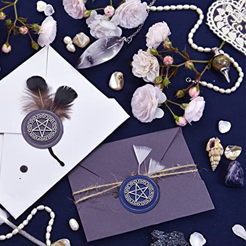 CRASPIRE Celtic Knot Wax Seal Stamp Pentagram Sealing Wax Stamps 30mm Retro Vintage Removable Brass Stamp Head with Wood Handle for Wedding Invitations Halloween Christmas Thanksgiving Gift Packing - style: celtic knot pentagram