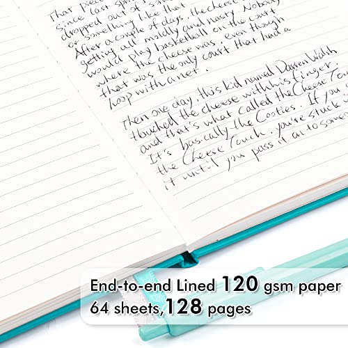 feela 18 Pack Journal Notebook for Work, Business Notebook Bulk Hardcover Lined Writing Journal with Pen Holder for Men Women Note Taking, with 18 Black Pens, 120 GSM, 5.1”x8.3”, A5, Emerald - color: 18 Emerald