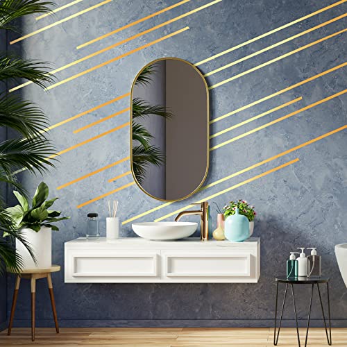Zonon Gold Washi Tape for Wall Decor Self Adhesive 5/10/15mm | Gold Foil Pinstripe Tape, Mirror, 3 Widths Total 164 Yards, Easy to Apply for Furniture Car Arts Graphic Decoration - color: Gold, size: 5/10/15mm