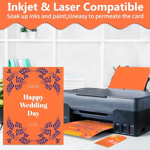 40 Sheets Pumpkin Color Cardstock 180gsm Construction Paper 8.5"x11" - color: Pumpkin Color, size: Letter Size [40 Sheets]