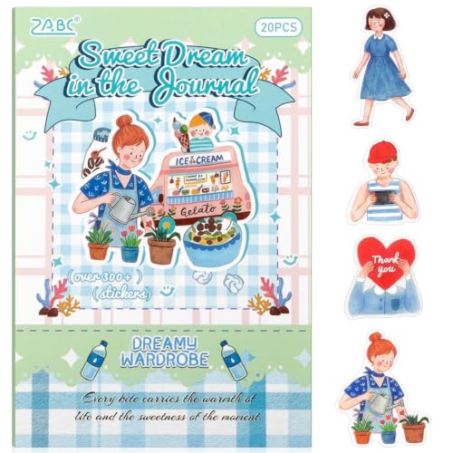 Uideyvi Fairy Dream Series Sticker Scrapbooking Supplies for Junk Journal, 20 Sheets PET Stickers - Vintage Journaling Stickers - color: Fairy Dream