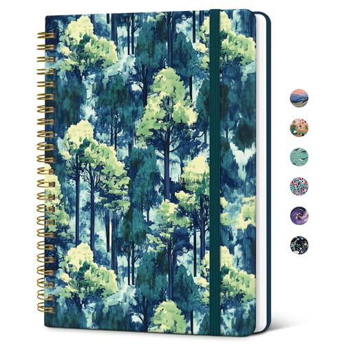 Taja Aesthetic Journal for Women, A5 Hardcover Spiral Notebook, College Ruled Lined Journal for Writing & Note Taking, 140 Pages, Evergreen Dreams - color: B-Evergreen Dreams