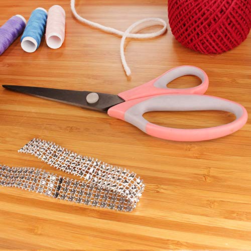 JubileeYarn Titanium Softgrip Scissors Set for Sewing, Arts, Crafts, Office - 3 Sets of 3 - Pink - color: 3pc Pink, size: 3 Sets