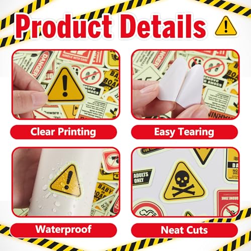 Safety Warning Signs Stickers for Water Bottles 70 Pcs - color: Non-luminescent-384kshr