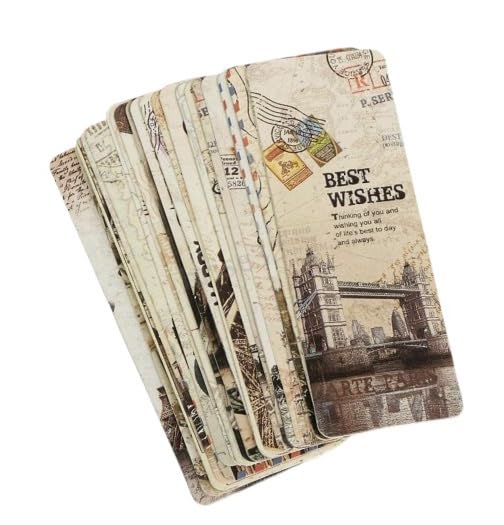 30 Pcs Vintage European Scenes Retro Old Travel Postcard Bookmarks, Note Pads, Memo Pads Book Covers and Book Accessories, Bookmarks