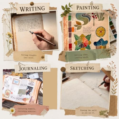 LEATHER VILLAGE Leather Journal Top Lock Deckle, Distressed Brown 8x6. - color: Distressed Brown, size: 8 inches X 6 inches