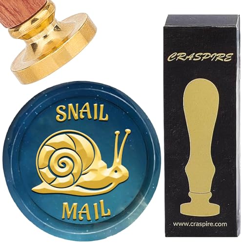 CRASPIRE Snail Wax Seal Stamp Animal 25mm Retro Vintage Removable Brass Stamp Head with Wood Handle Wax Stamper for Wedding Invitations Cards Halloween Christmas Thanksgiving Gift Packing Decor - style: Snail-0459