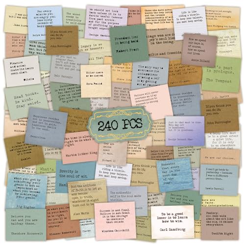 240PCS Vintage Motivational Quote Stickers